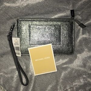 Authentic Michael Kors Silver Wristlet